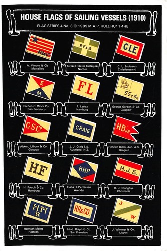 Postcard house flags - postcard,