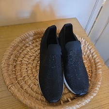 Moda In Pelle Arolia Textile Wedge Heel Trainers Silver Black UK 6 Embellished