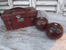 Vintage Wooden Bowls & Leather