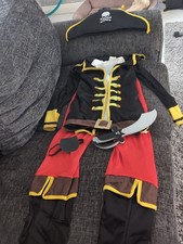 Captain Pirate Costume 130-140cm Approx 5-7 Years With Sword, Eye Patch And hat