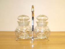 VINTAGE  Silver Plated Stand with Cut Glass Pickle/Jam Jars