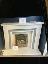 VICTORIA FIREPLACE MANTEL & HEARTH MARBEL PLUS GAS FIRE 3.5kw