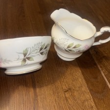 Paragon England Vintage Antique Fine Bone China Milk Jug Sugar Bowl “Maytime”
