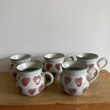 Studio Pottery Mugs Cups x 5