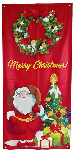 Christmas door cover 6x3ft - christmas,