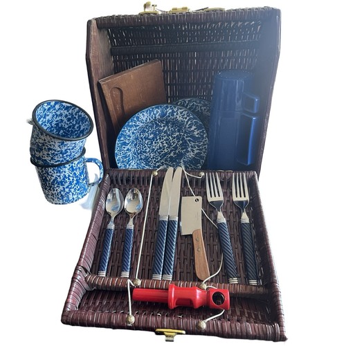 Blue 1970s picnic - , in