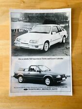 FORD XR4I XR3 I BRISTOL STREET MOTORS POSTER ADVERT READY FRAME A4 FILE L