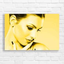 Vibrant Beauty Makeup Fashion Illustration Yellow Canvas Print Large Picture