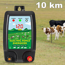 12/230 Volt Electric Fence Energiser 10Km Range 2 Joule Output Horse Fencing Kit