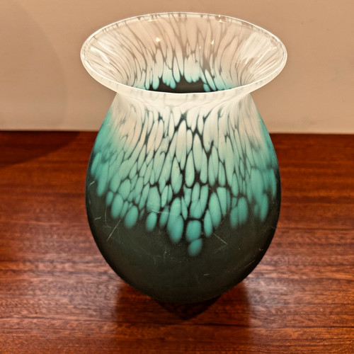 Vintage green white frosted - &,