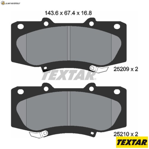 Brake pad set - disc,