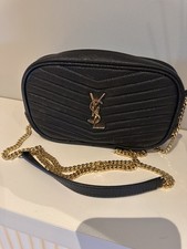 Saint Laurent YSL Mini Monogram Camera Bag Lou In Black with Gold Hardware