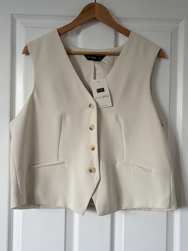 Womens cream waistcoat - f&f,