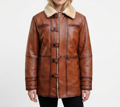 Women brown faux fur - brown,