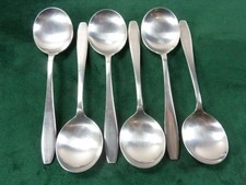 6 nice Vintage Old Hall stainless steel Campden Soup Spoons