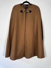 ZARA Camel Wool Cape Coat – XS – MANTECO Italian Fabric – New Without Tags