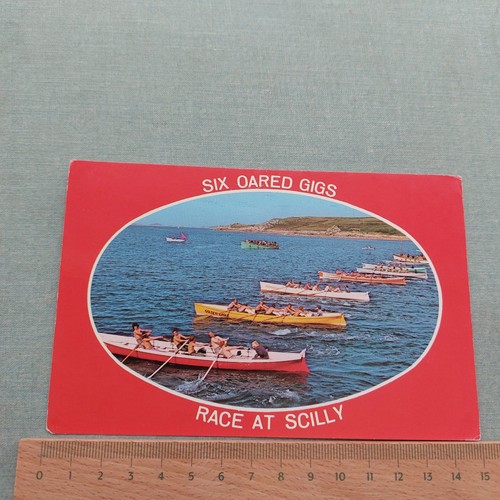 Vintage postcard six - vintage, oared