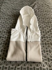 Zara Mens White/Grey Hooded Track Suit Zipped Long Sleeve Jacket Size Medium