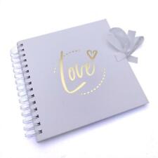 Love or Wedding Guest Book White Scrapbook Photo album With Gold Script