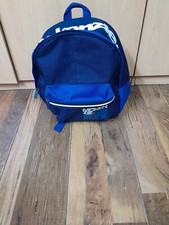 McKenzie Blue With White Logo Backpack Bag Zip Pocket Adjustable Strap