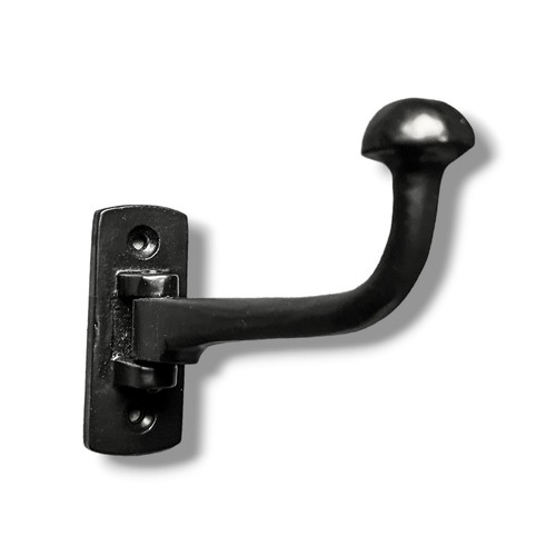 Plain black swivel coat hook - black,