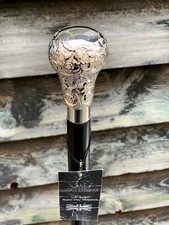 SWAGGER WALKING STICK CANE VICTORIAN STYLE SILVER NICKEL TOP KNOB HANDLE CANE✅  