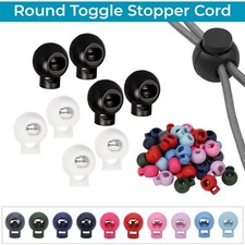 Round Toggle Cylinder Cord Lock End Spring Stopper for Backpack Luggage 2-100pcs