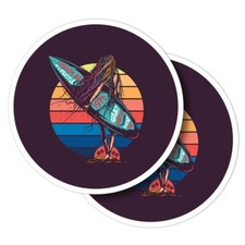 2x Vinyl Stickers Cool Surf
