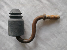 Vintage Black Ceramic GPO Railway Telegraph Pole Insulator LEA GPO 56 with UBolt