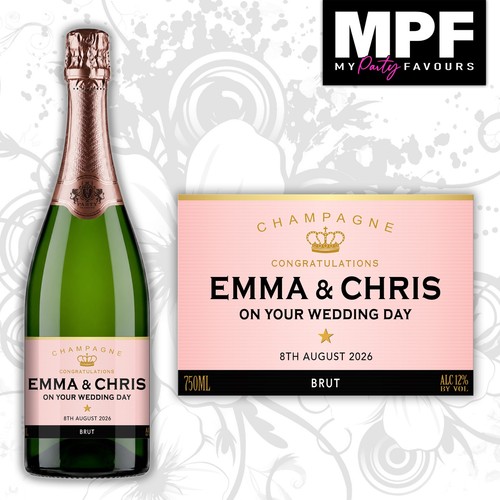 Personalised wedding champagne - personalised,