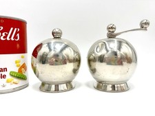 Peugeot Nick Munro Pepper Grinder Salt Shaker Spheres Stainless Vintage France