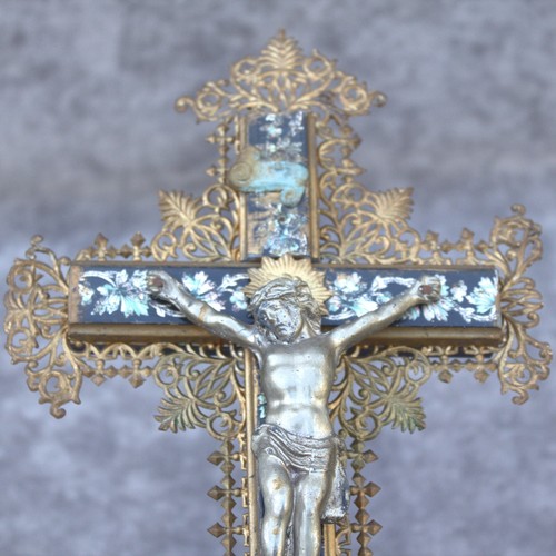 Antique french crucifix cross - antique,