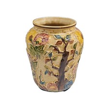 Indian Tree Pattern Large Vase No 573 H.J. Wood Art Deco Majolica Hand Painted 