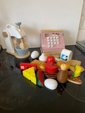 Wooden Kids Play  - Children Role Play Pretend : Till, Food Mixer & Pretend Food