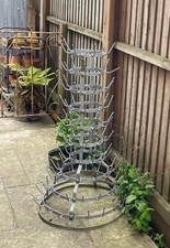 Vintage French metal bottle Drying Rack 10 Tiers 1m High