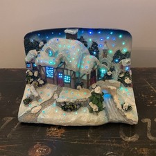 Musical Christmas Scene. Multi Tuned with Led Lights. Christmas Cottage Scene.