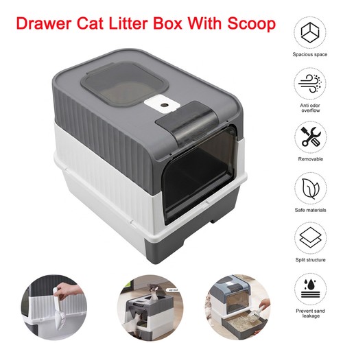 Hooded cat litter - cat, fully
