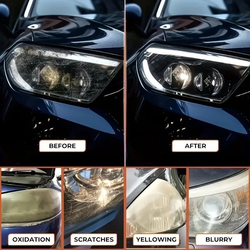 Car headlight restoration - car,