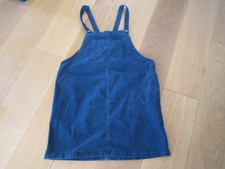 TU navy blue fine cord sleeveless pinafore dungaree dress size 16