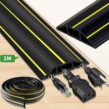 3 Cord Channels Cable Protector Floor Cable Protector 2m Rubber Wire Covers Mat