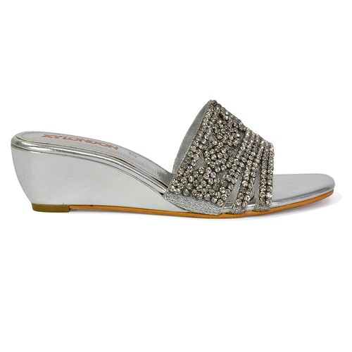 Womens wedge slip diamante - slip, on