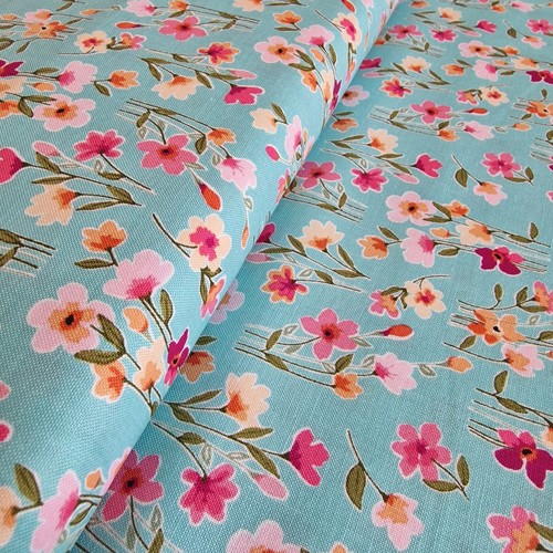 Baby blue cotton fabric with