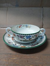 VINTAGE COPELAND SPODE CHINESE ROSE 2 HANDLED SOUP BOWL & SAUCER
