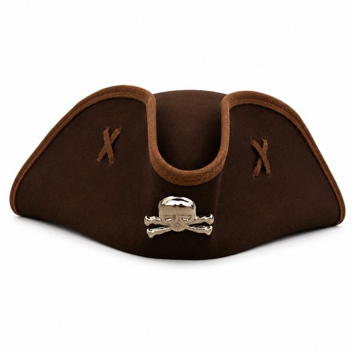 Pirate tricorn hat brown - tricorn,
