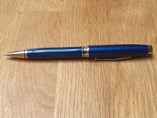 New Cross Pen. Cross Coventry Blue Lacquer Ballpoint Pen with Bright Chrome Trim