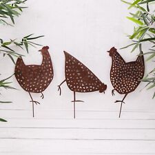 Set of 3 Rusty Hens Chickens