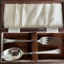 Vintage Child’s Boxed Fork And Spoon Christening/Naming Day/Birth Gift Set EPNS.
