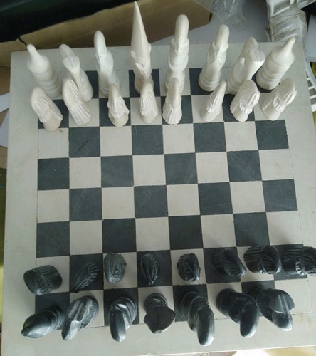 Chess set and - set, board