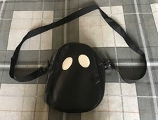 Cute small black Halloween ghost faux leather adjustable shoulder/crossbody bag.