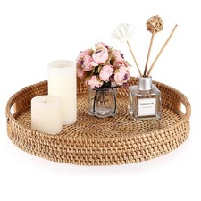 Rattan Round Serving Tray